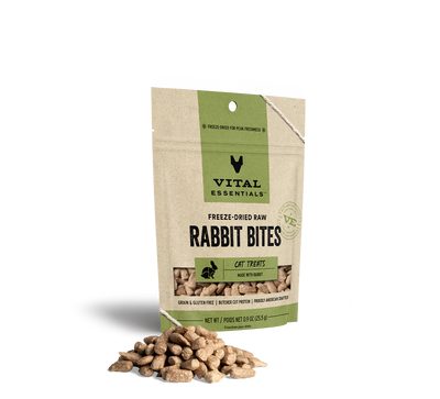 Vital Essentials Freeze-Dried Rabbit Bites 0.9-oz, Cat Treat