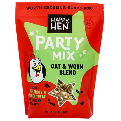 Happy Hen Treats Party Mix With Oats And Mealworms, Poultry Treat, 2-lb Bag