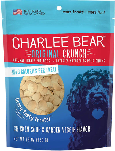 Charlee Bear Original Crunch, Chicken Soup & Garden Veggie Recipe, Dog Treats, 16-oz Bag