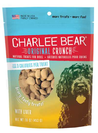 Charlee Bear Original Crunch, Liver Recipe, Dog Treats, 16-oz Bag