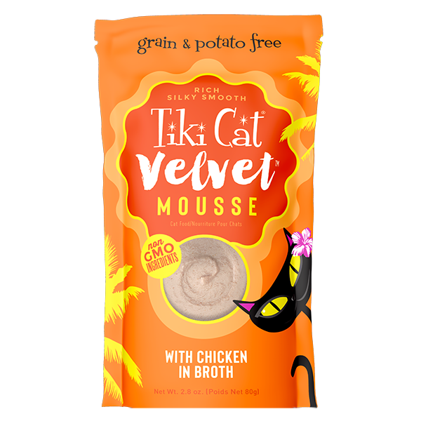 Tiki Cat Velvet Mousse, Chicken In Broth Recipe 2.8-oz Pouch, Wet Cat Food