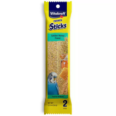Vitakraft Crunch Parakeet Sticks Golden Honey 2.11-oz, Bird Treat