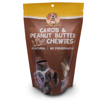 Poochie Butter Carob And PB Chewies 8-Oz, Dog Treat