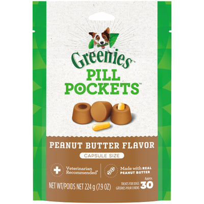 Greenies Peanut Butter Pill Pockets for Dogs, Capsule Size, 60-Count