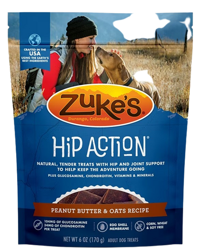 Zuke's Hip Action Peanut Butter & Oats Recipe, Dog Treat