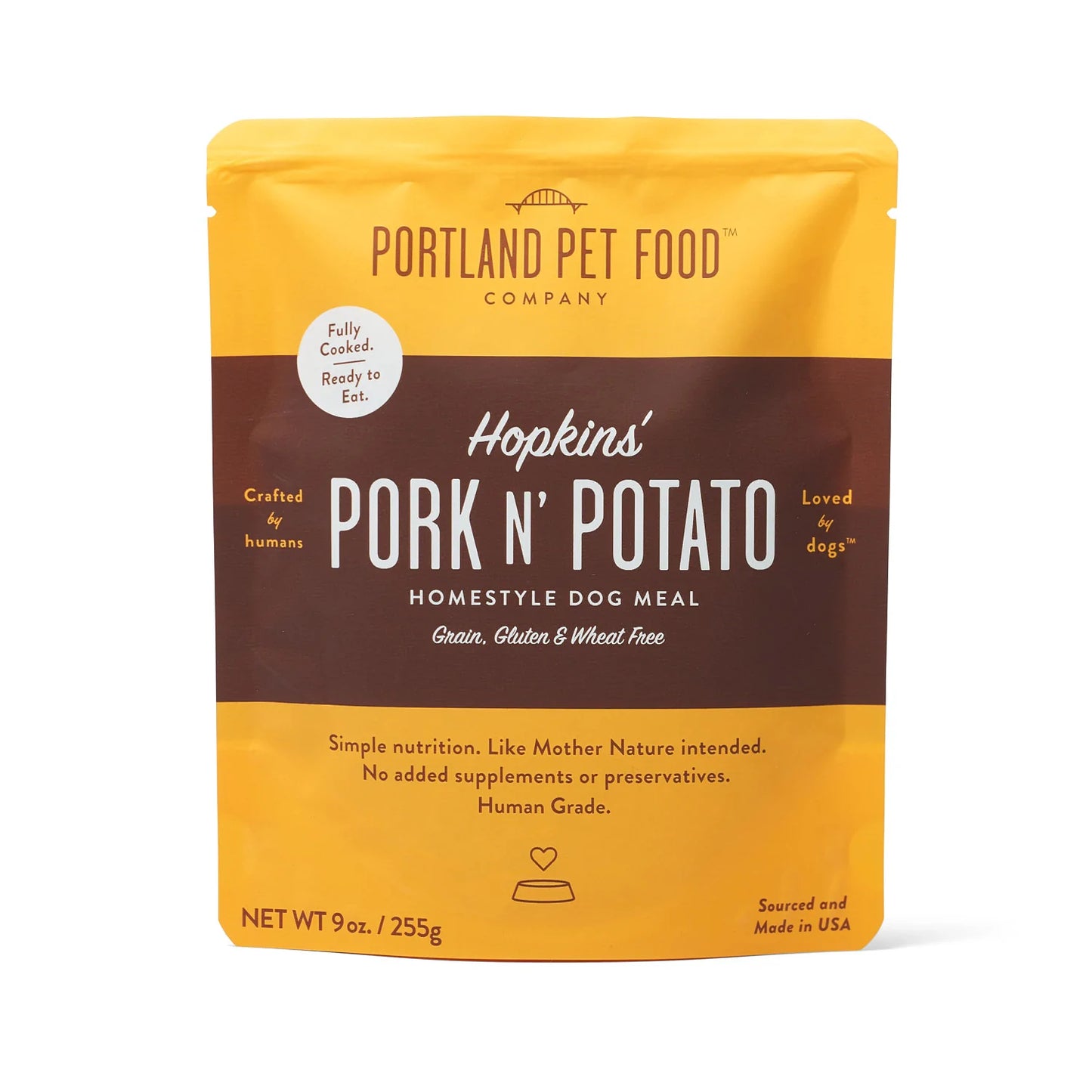 Portland Pet Food Company Hopkins Pork N' Potato 9-Oz Pouch Wet Dog Food