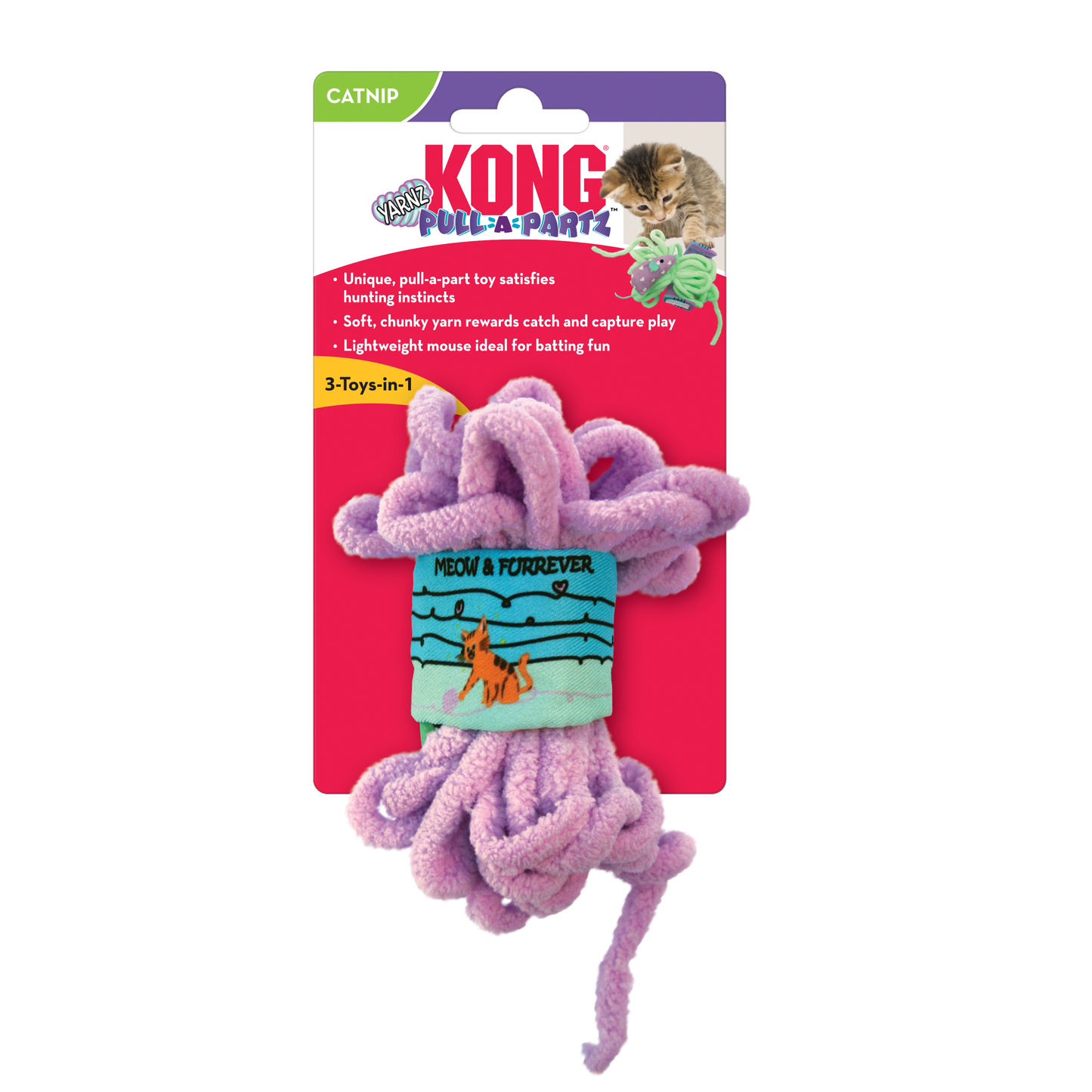 Kong Pull-A-Parts Yarnz Cat Toy, Assorted