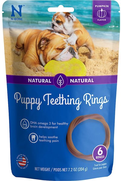 N-Bone® Puppy Teething Rings Pumpkin, 6-Pack