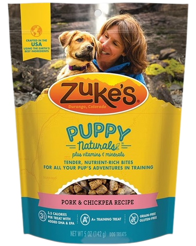 Zuke's Puppy Naturals Pork & Chickpea Recipe 5-oz, Dog Treat