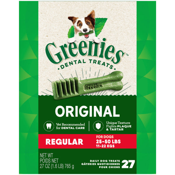 GREENIES Regular Original Natural Dog Dental Care Chews Oral Health Dog Treats
