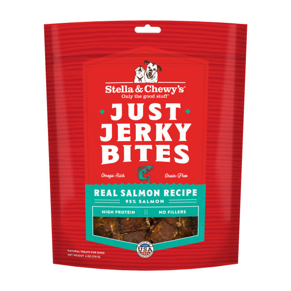 Stella & Chewy's Just Jerky Bites, Salmon Dog Treats 6-oz Bag