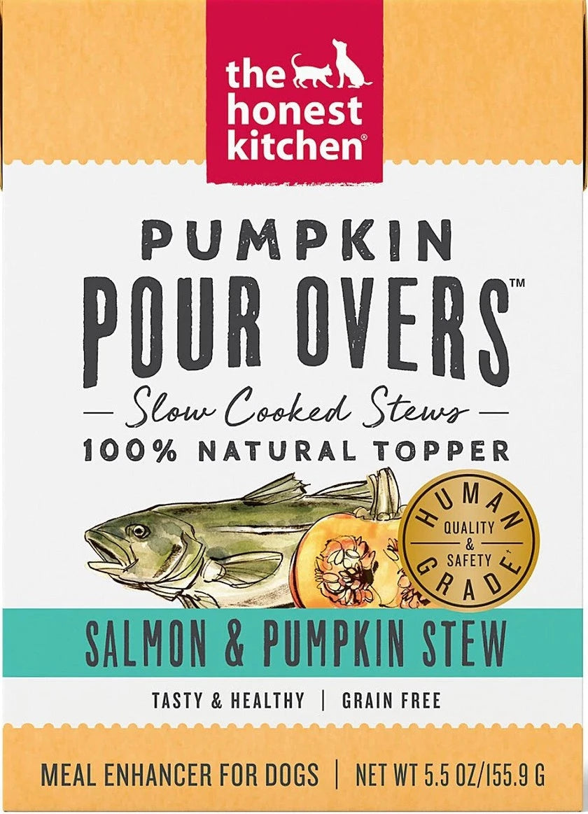 The Honest Kitchen Pour Overs Salmon & Pumpkin Stew 5.5-oz, Dog Food Topper