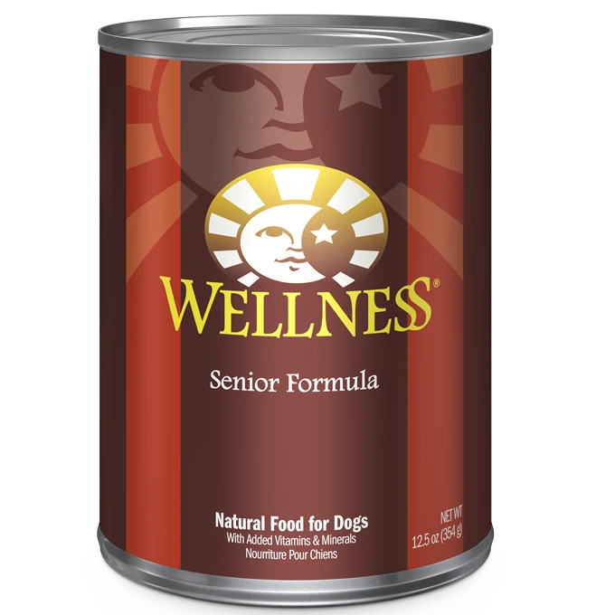 Wellness Senior Formula Wet Dog Food, 12.5-oz Case of 12