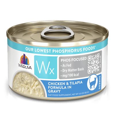 Weruva Wx Phos Focused Chicken & Tilapia in Gravy 3-oz, Wet Cat Food, Case Of 12