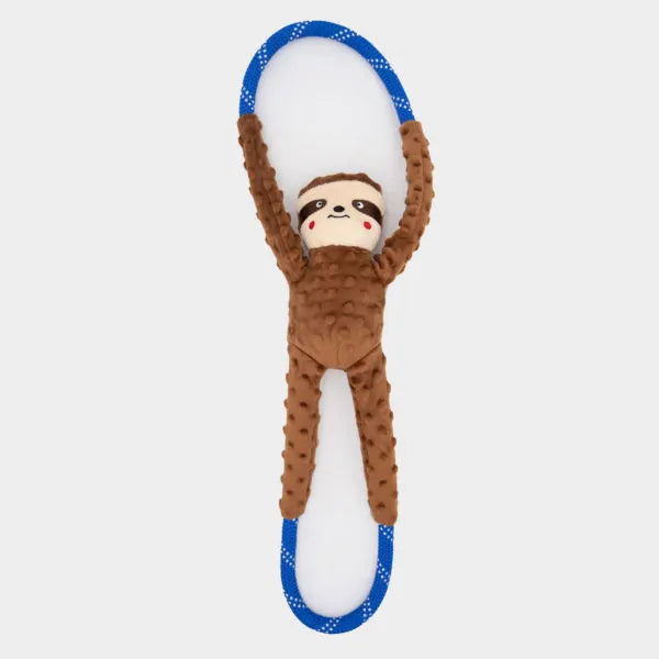 Zippy Paws Ropetugz Sloth Dog Toy - Assorted Colors