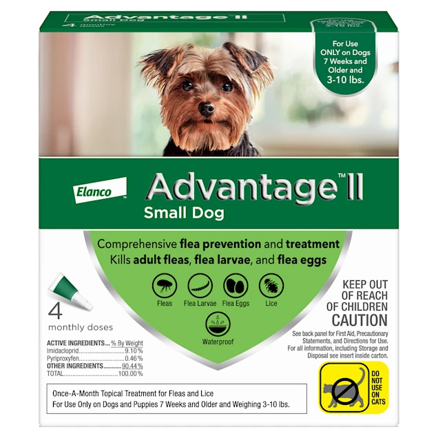 Advantage II - Elanco Flea Treatment for Dogs 3 lbs to 10 lbs