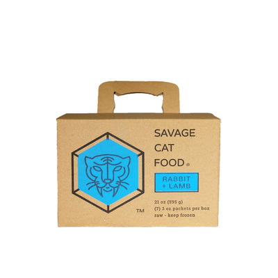 Savage Cat Rabbit and Lamb Box, Frozen Raw Cat Food