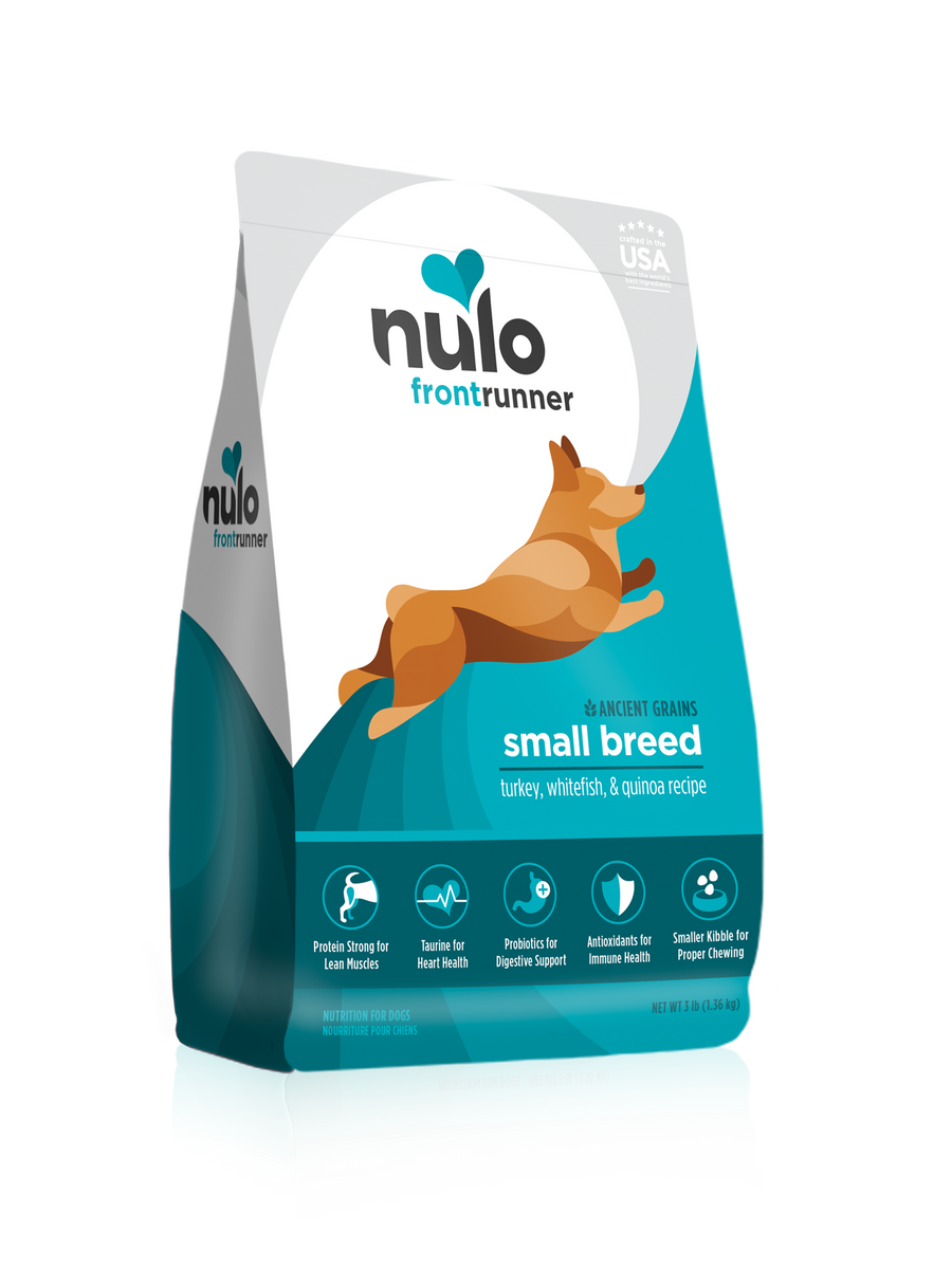 Nulo Frontrunner High Meat Kibble Turkey, Whitefish, and Quinoa Small Breed Recipe, Dry Dog Food, 3-lb Bag
