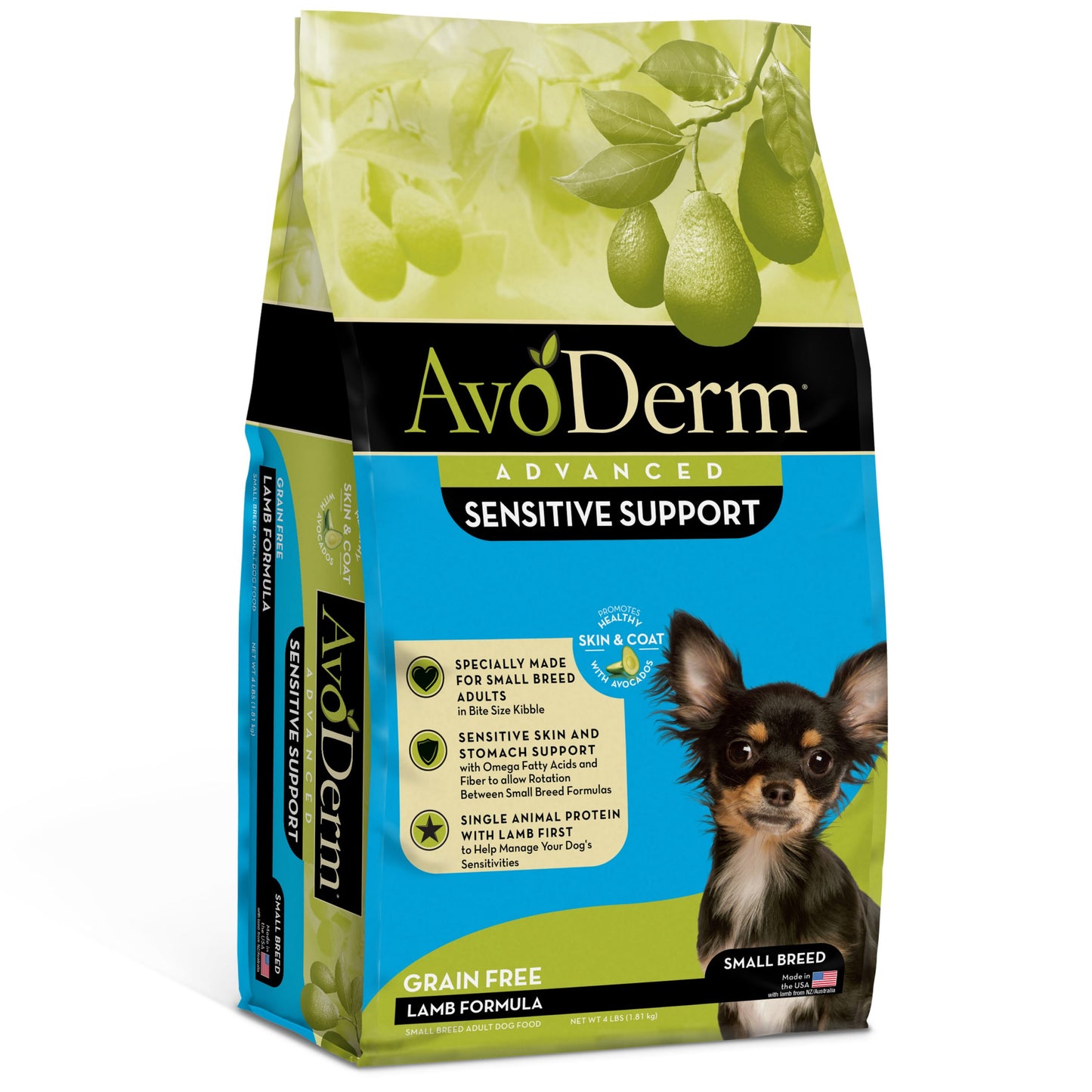 AvoDerm® Advanced Sensitive Support Grain-Free Small Breed Lamb Formula, Dry Dog Food, 4-lb Bag