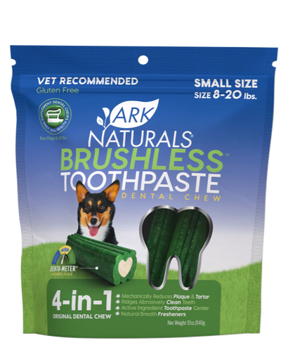 Ark Naturals Brushless Toothpaste Dog Chew, Small (8-20lbs)