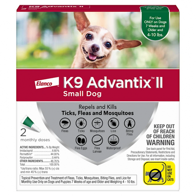 Advantix II - Elanco, Flea & Tick Treatment for Dogs 4 lbs to 10 lbs
