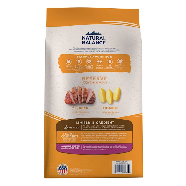 Natural Balance® Limited Ingredient Diets® Grain Free Duck & Potato Small Breed Formula, Dry Dog Food
