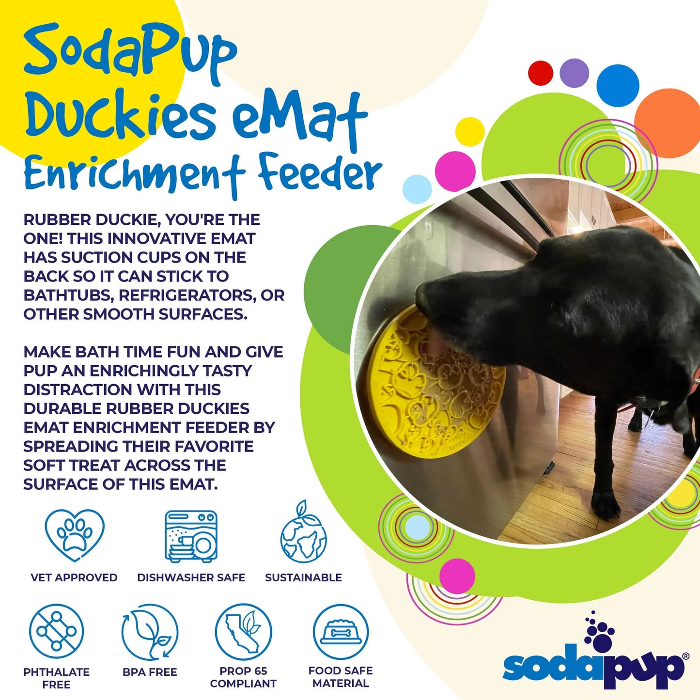 SodaPup Duckies Emat Enrichment Lick Mat With Suction Cups For Dogs