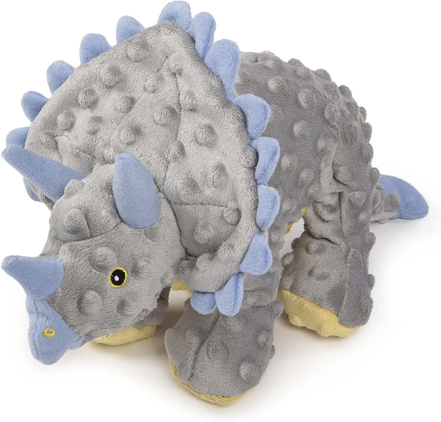 GoDog Chew Guard Technology Frills Dinosaur Triceratops Plush Dog Toy