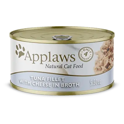 Applaws Tuna Fillet With Cheese In Broth, Wet Cat Food, Case Of 24