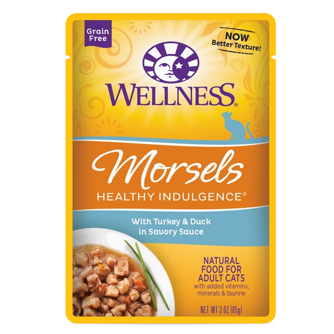 Wellness Healthy Indulgence Morsels With Turkey and Duck in Savory Sauce, 3-oz Wet Cat Food