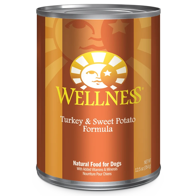 Wellness Turkey & Sweet Potato Formula Wet Dog Food, 12.5-oz Case of 12