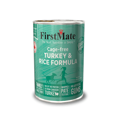 FirstMate Cage-free Turkey & Rice Wet Dog Food, Case of 12, 12.2-oz Cans