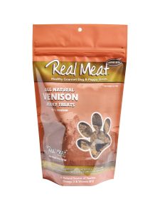 The Real Meat Company Venison Jerky Bits Dog Treats, 12-oz Bag