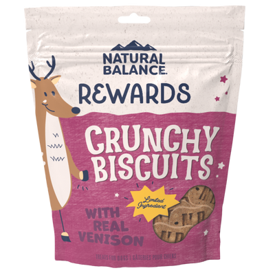 Natural Balance Limited Ingredient Crunchy Biscuits Sweet Potato And Venison Recipe Dog Treat, 14-oz Bag