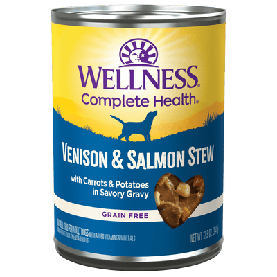 Wellness® Venison  & Salmon Stew Wet Dog Food, 12.5-oz Case of 12