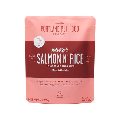 Portland Pet Food Company Wally's Salmon N' Rice Meal 9-Oz Pouch Wet Dog Food