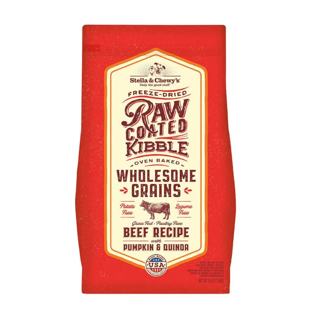 Stella & Chewy's Raw Coated Beef Wholesome Grains With Pumpkin & Quinoa, Dry Dog Food