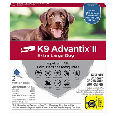 Advantix II - Elanco, Flea & Tick Treatment for Dogs Over 55 lbs